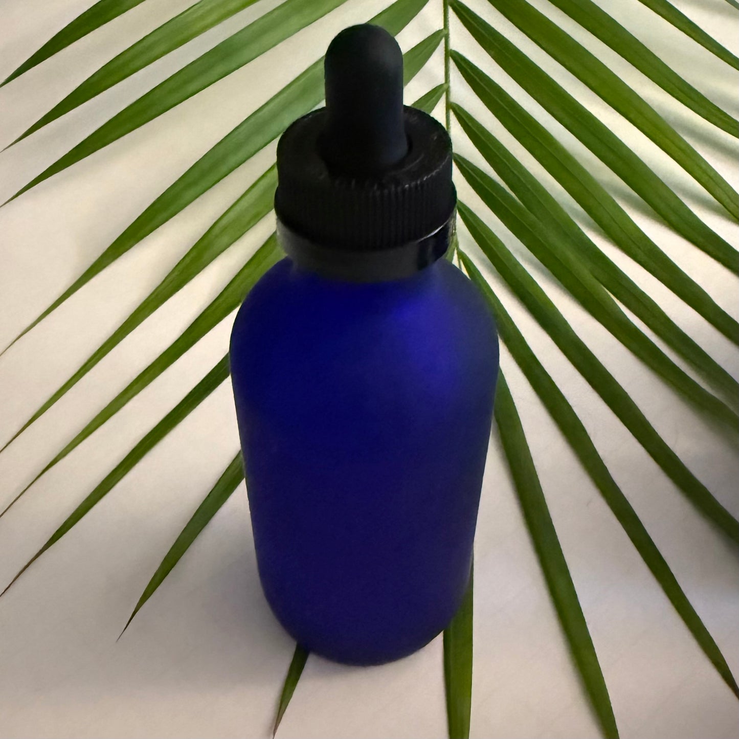 4 oz. Frosted Cobalt Blue Boston Round Glass Dropper Bottles