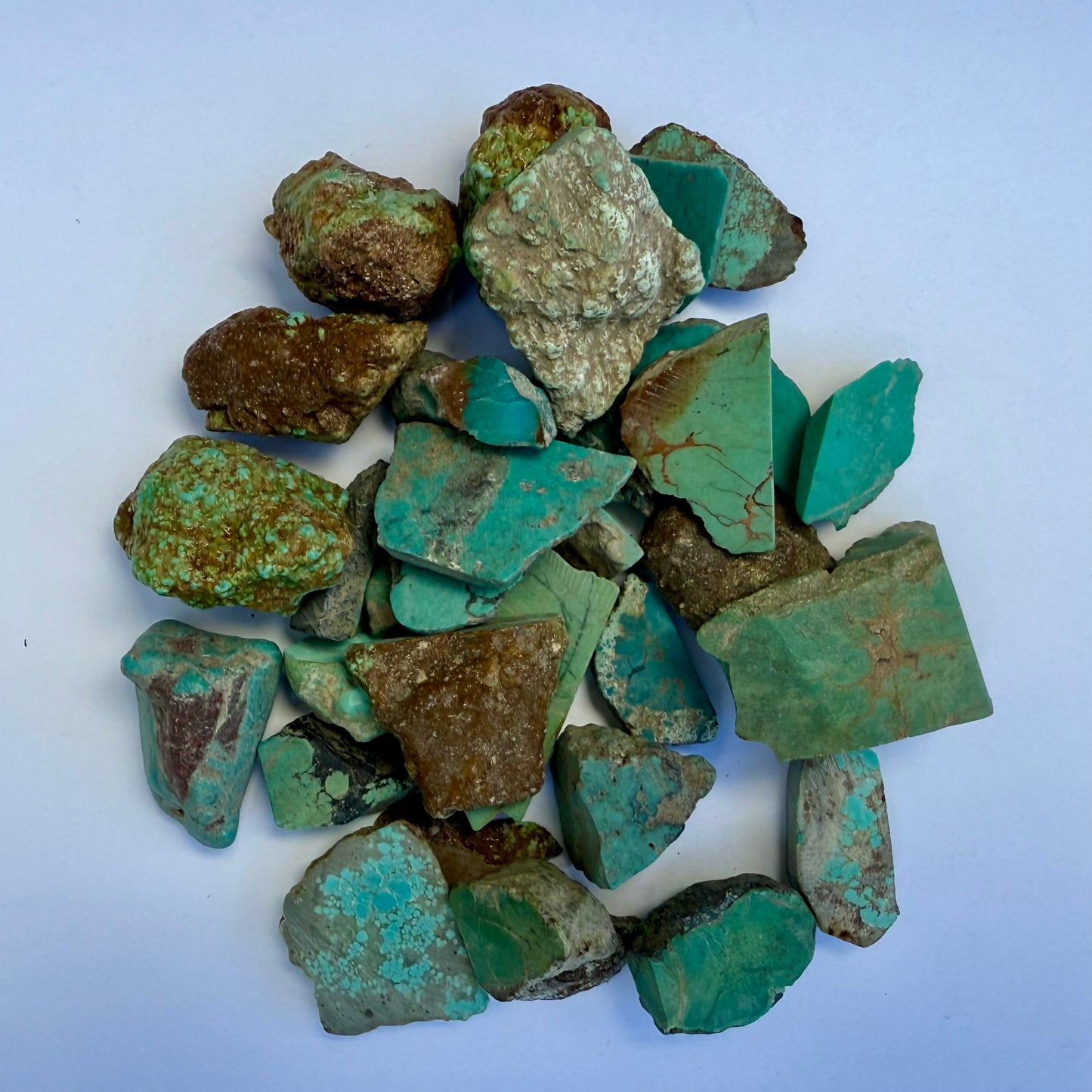 Rough Natural Turquoise Stones (Mixed Grades) - 8 oz. Set
