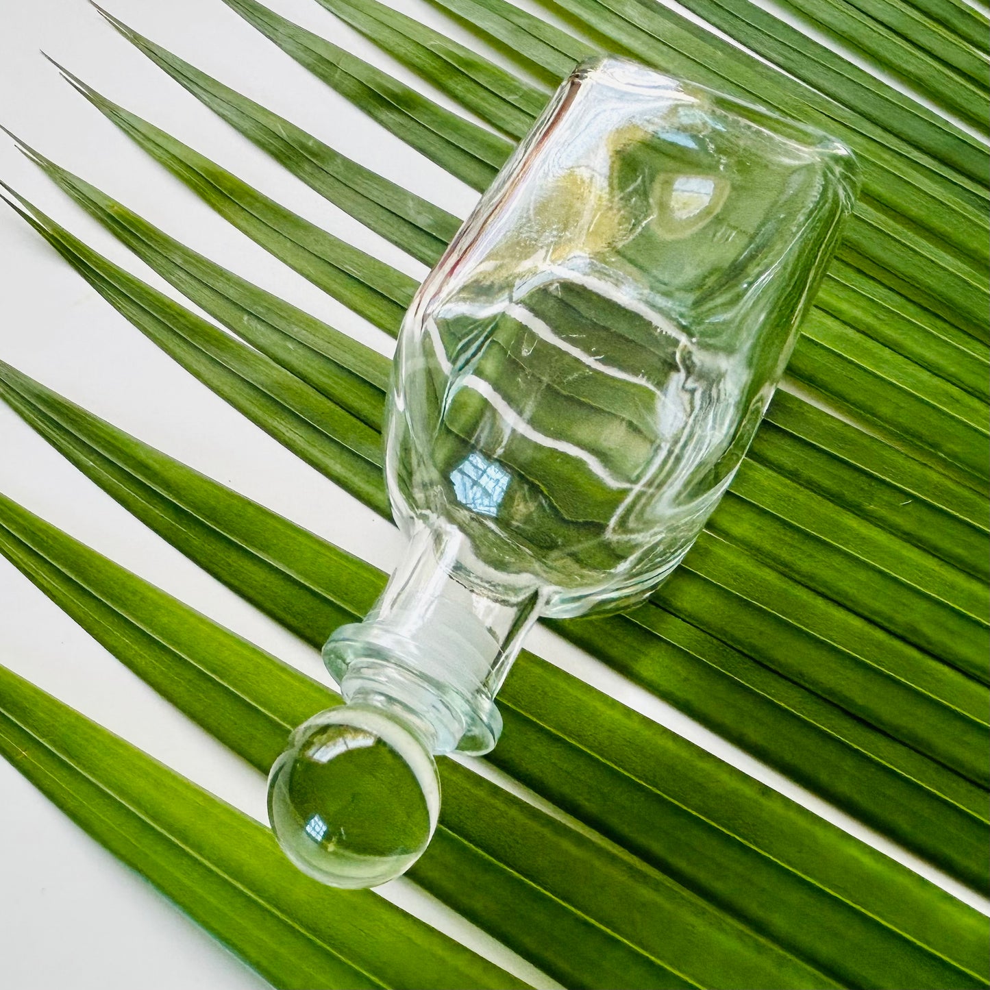 9 oz. Square Glass Bottle with Glass Ball Stopper