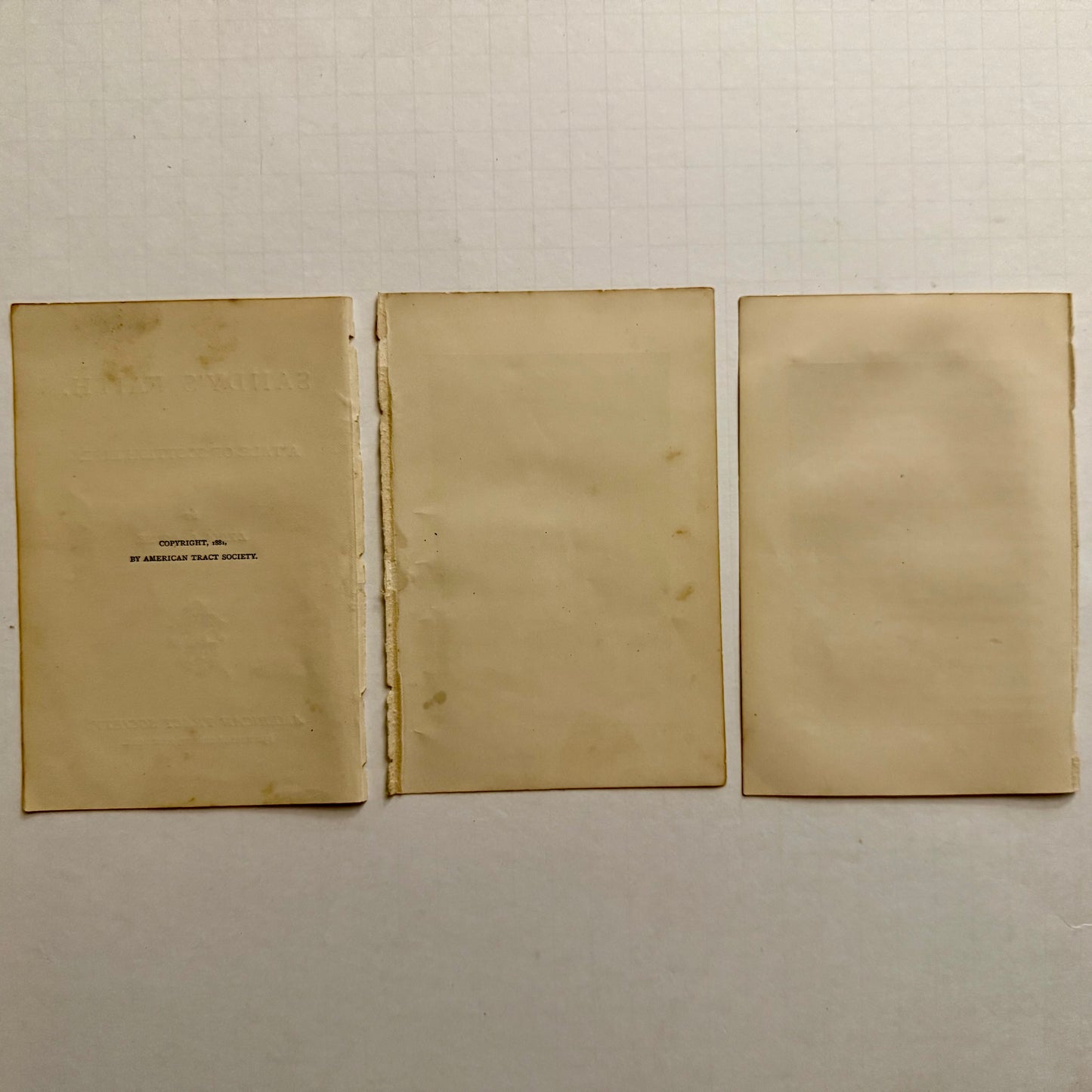 Sandy’s Faith — Lydia L. Rouse (c. 1881) Title page + 2 illustrated leaves