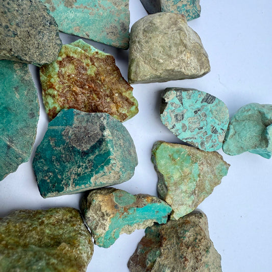 Rough Natural Turquoise Stones (Mixed Grades) - 8 oz. Set