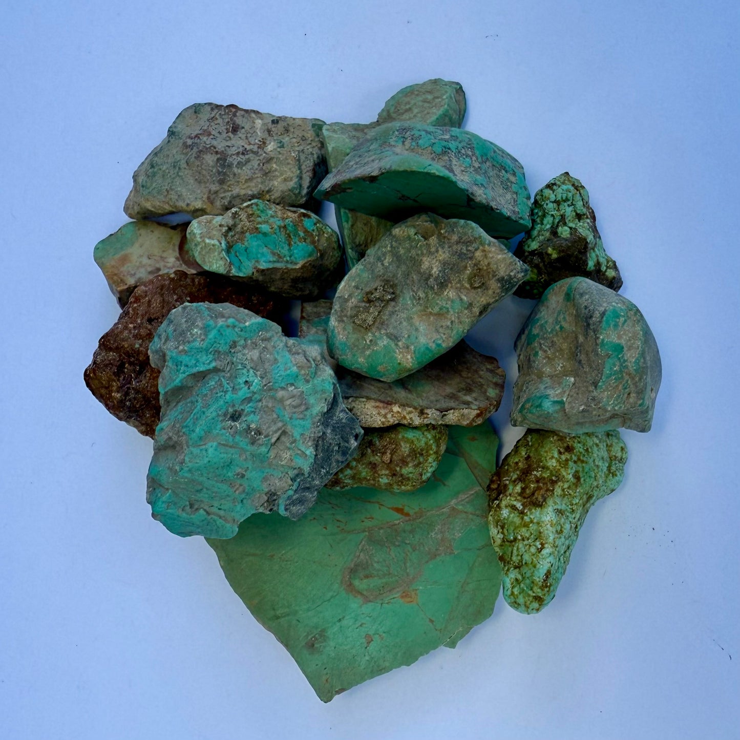 Rough Natural Turquoise Stones (Mixed Grades) - 8 oz. Set
