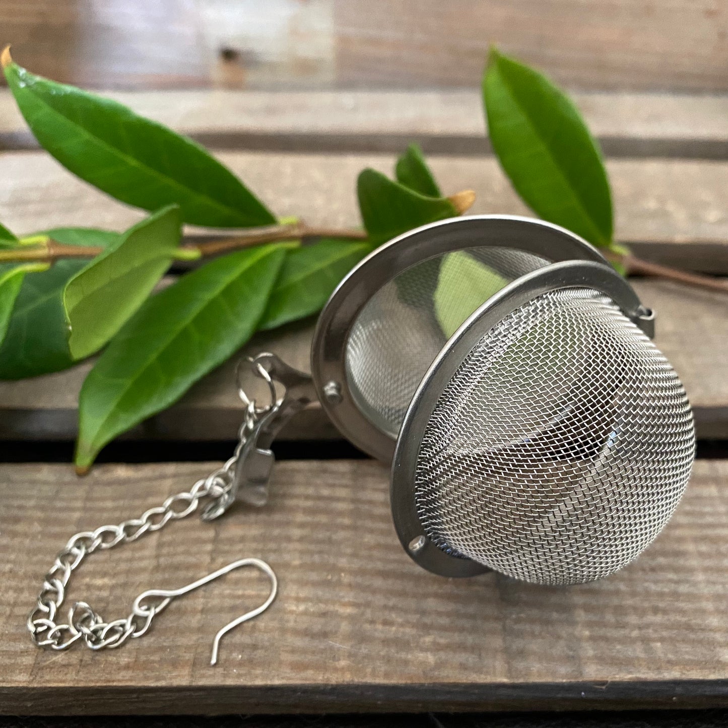 2” Stainless Steel Tea Ball Infuser — Fine Mesh Herbal Tea Strainer with Chain & Hook | Reusable Loose Leaf Steeper