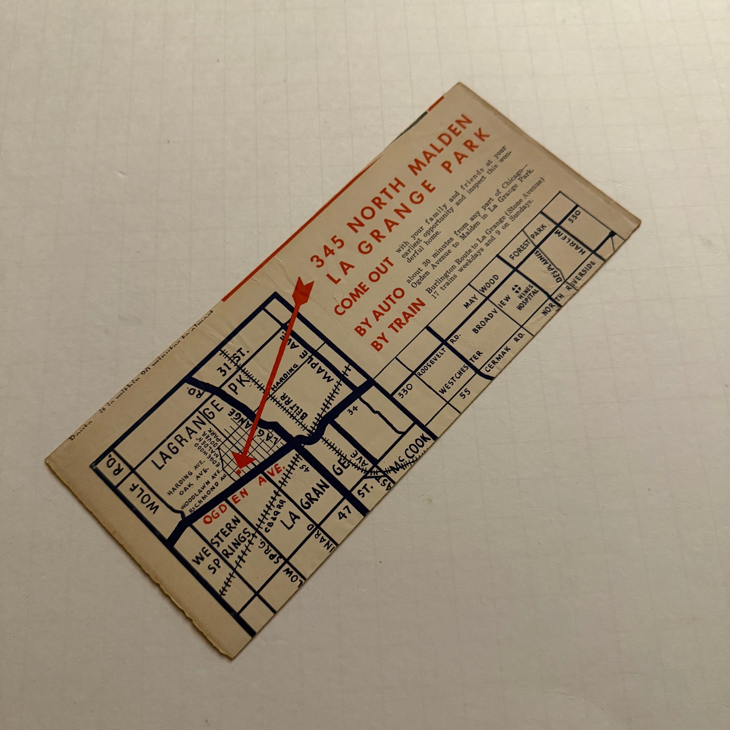 1950s Real Estate Raffle Flyer — St. Francis Xavier Parish “Mount Vernon House,” La Grange Park IL