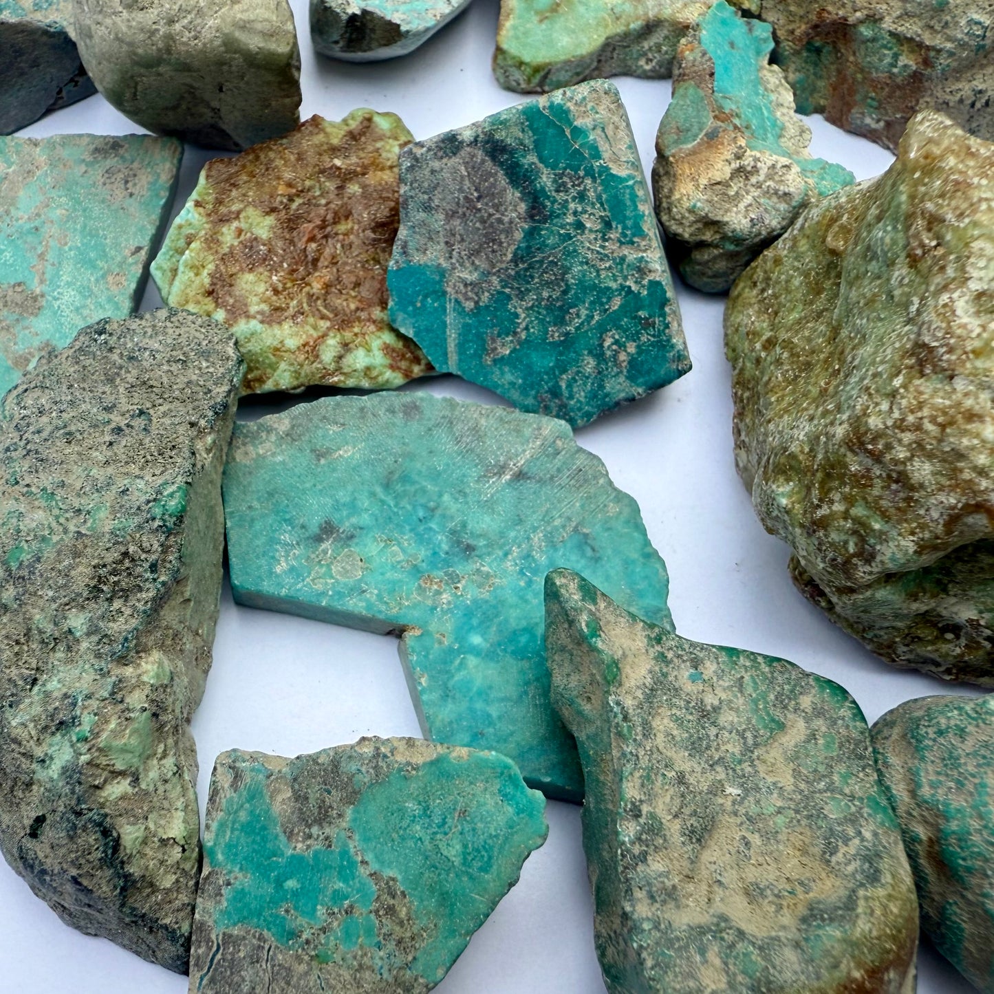 Rough Natural Turquoise Stones (Mixed Grades) - 8 oz. Set