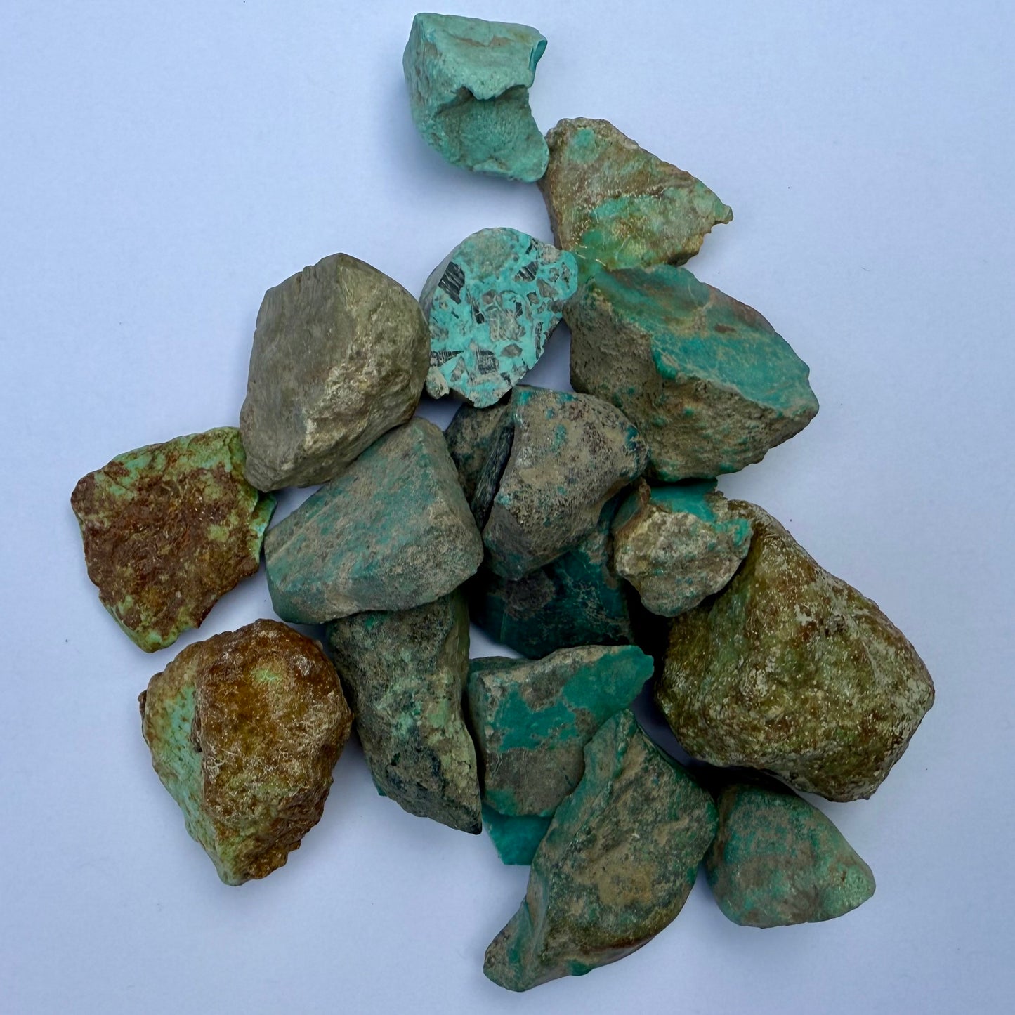 Rough Natural Turquoise Stones (Mixed Grades) - 8 oz. Set
