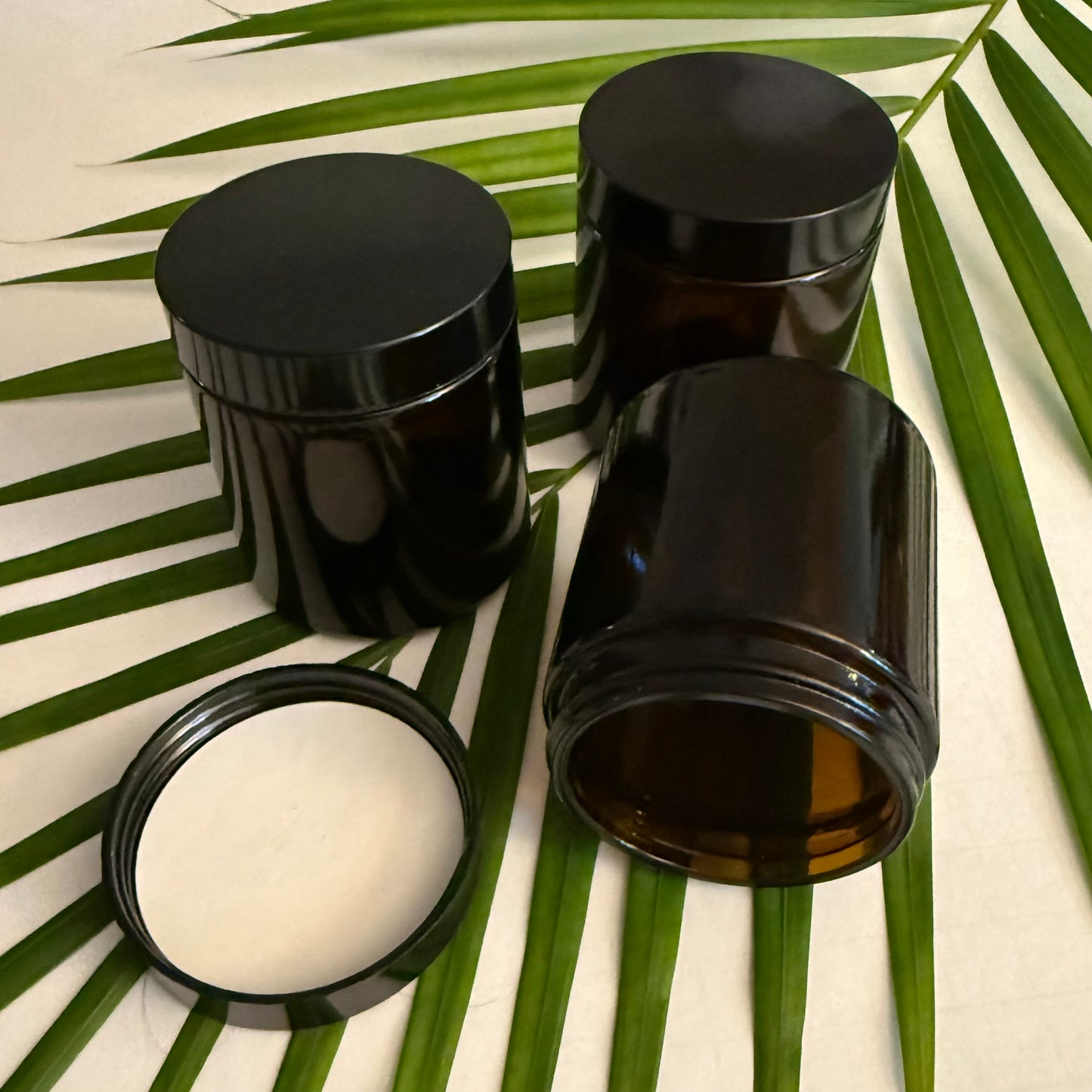4 oz Amber Glass Straight Sided Jars