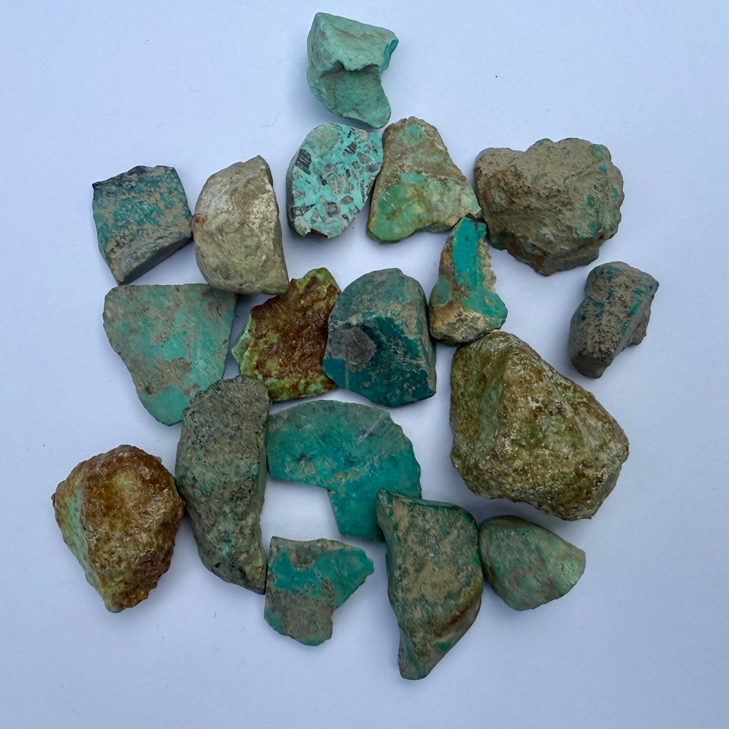 Rough Natural Turquoise Stones (Mixed Grades) - 8 oz. Set