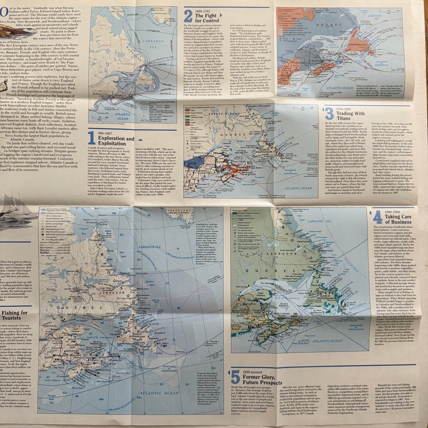 Folded map with text and illustrations on a white background