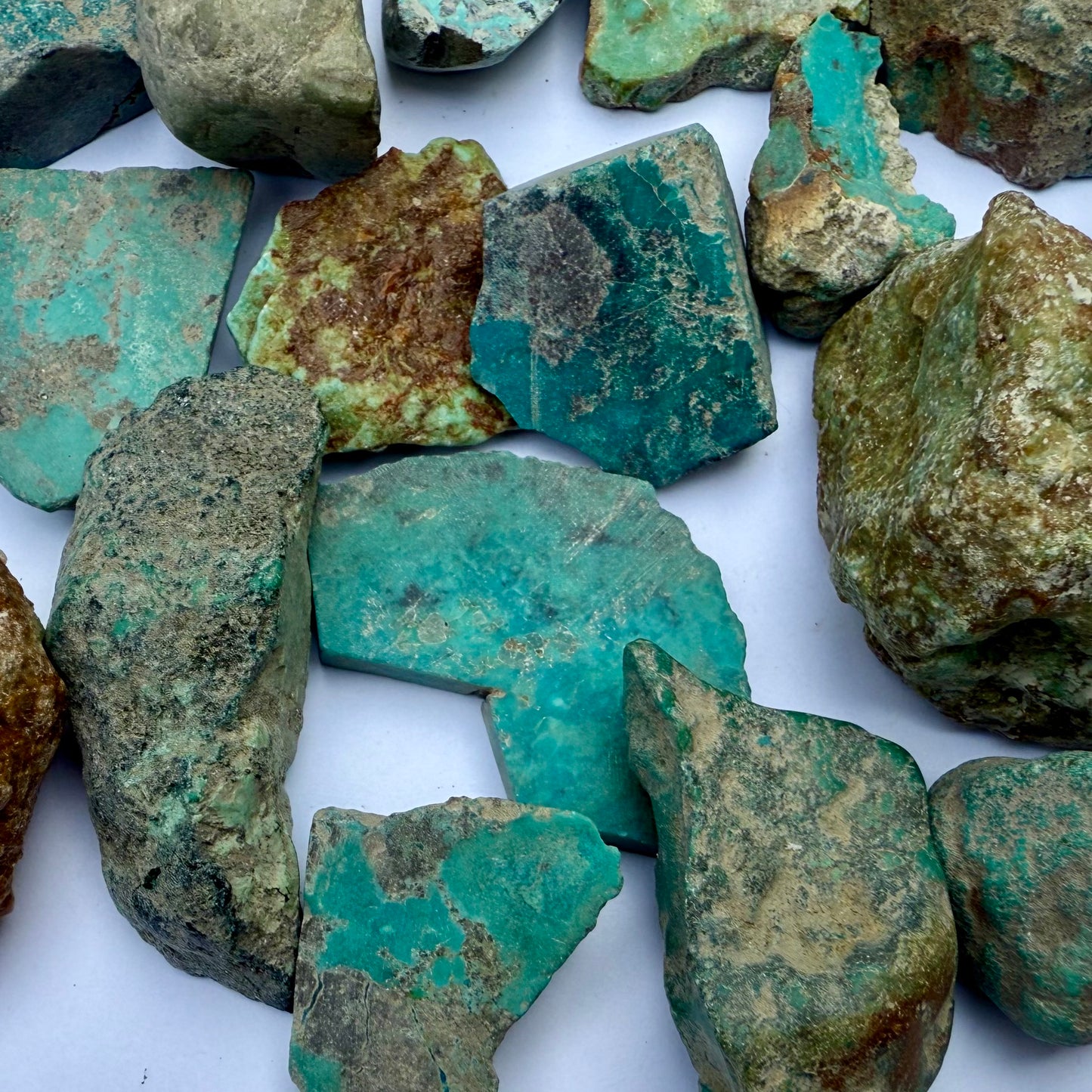 Rough Natural Turquoise Stones (Mixed Grades) - 8 oz. Set