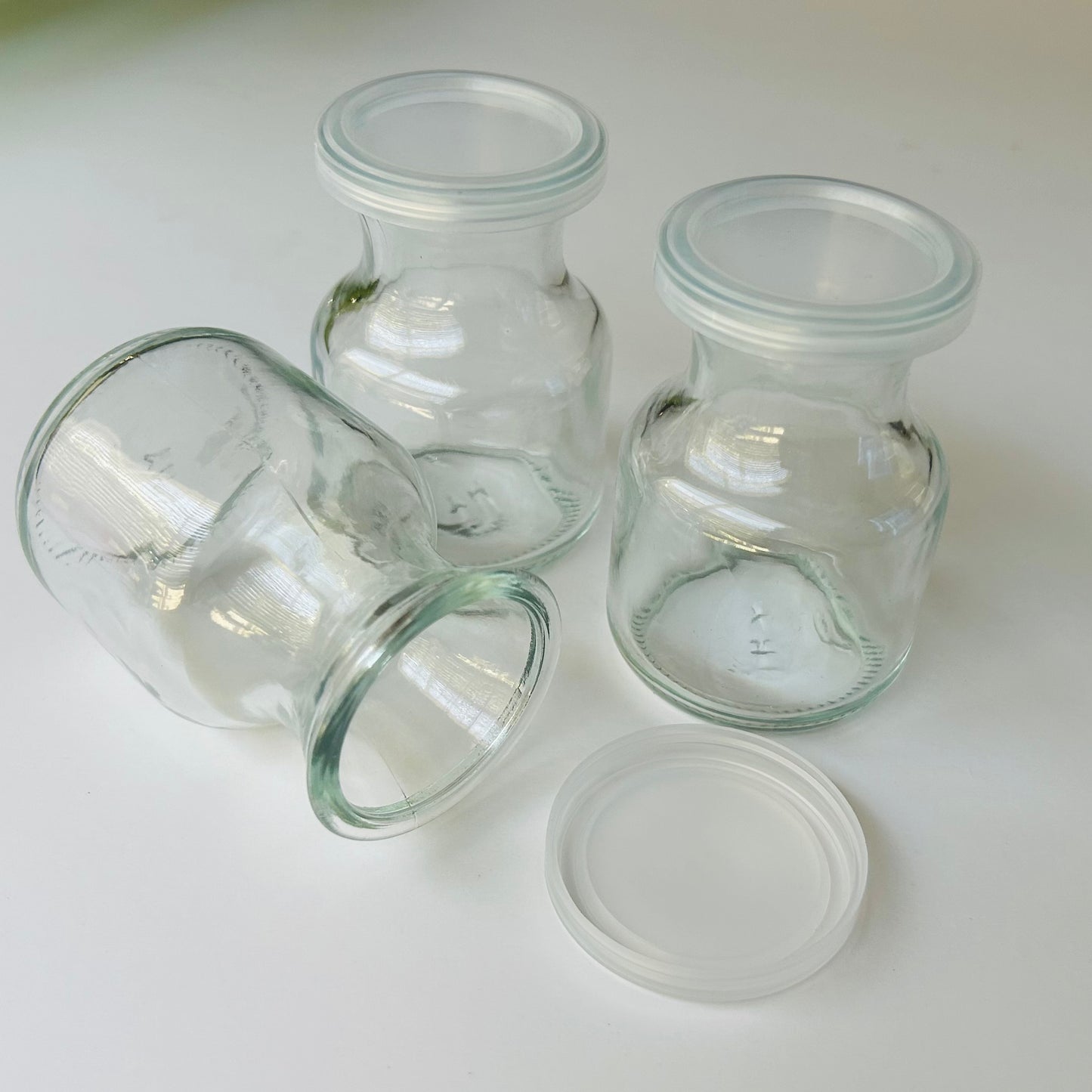 Mini Glass "Milk" Bottle with Plastic Lid