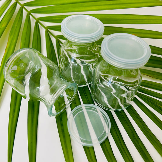 Mini Glass "Milk" Bottle with Plastic Lid