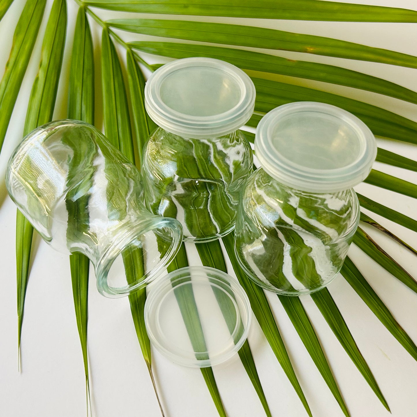 Mini Glass "Milk" Bottle with Plastic Lid
