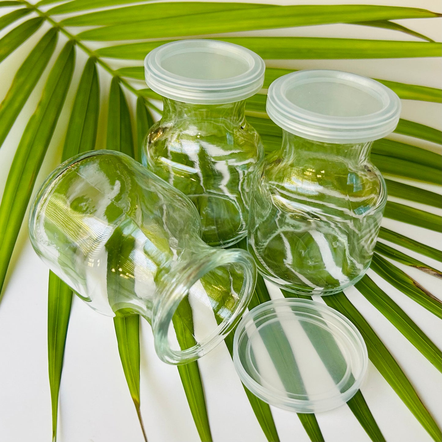 Mini Glass "Milk" Bottle with Plastic Lid