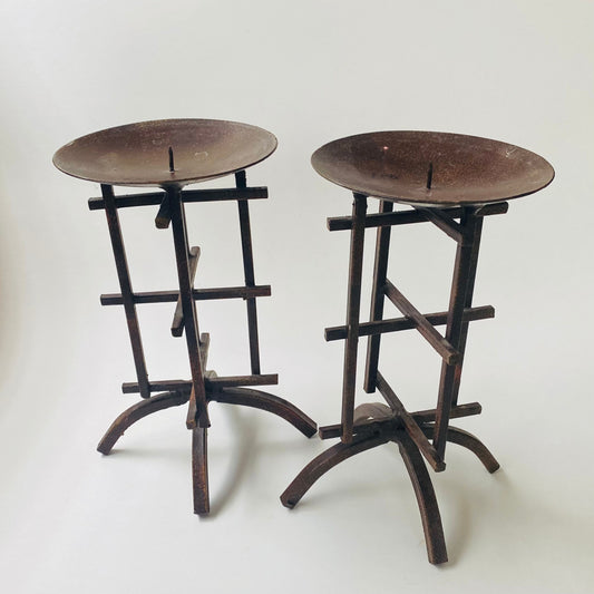 Metal Tower Candle Holders, 2 Piece Set