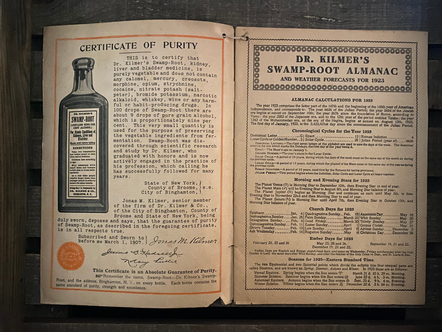 1923 Swamp Root Almanac (antique)