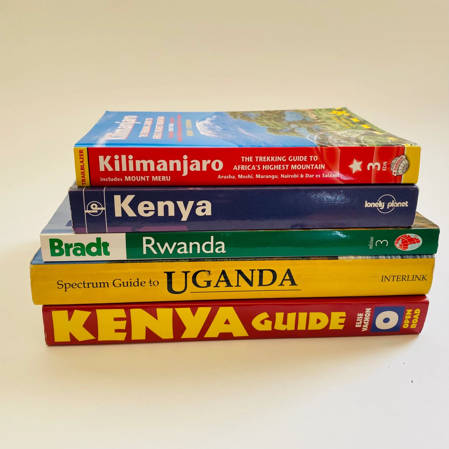 Africa Travel Guides, 5 Book Set, including 1 signed by author (used)