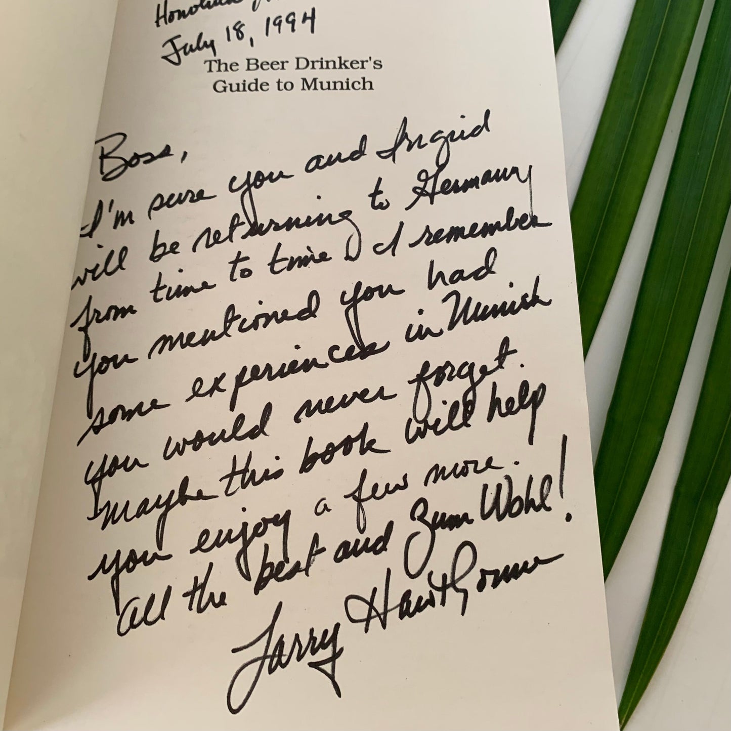 The Beer Drinker’s Guide to Munich, signed by author (used)