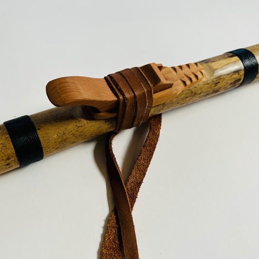 Native American style bamboo flute in the key of F