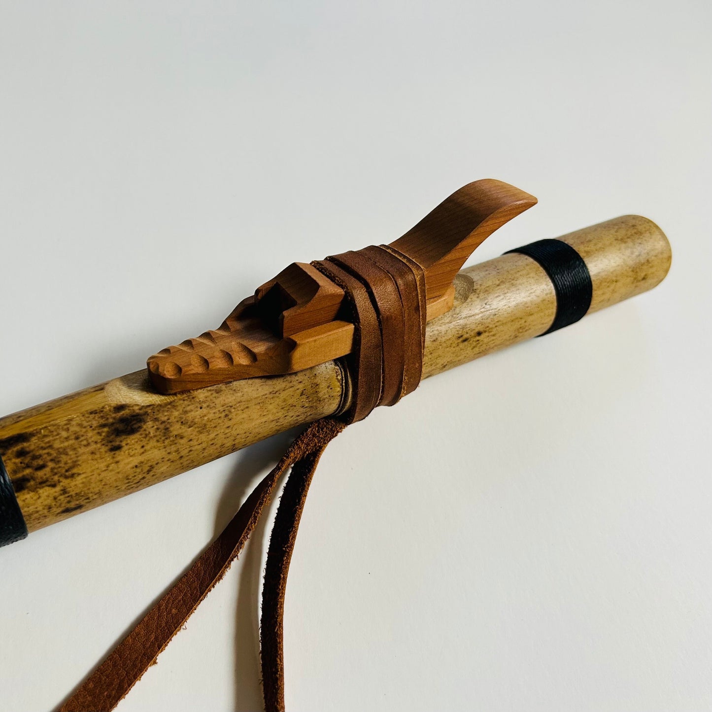 Native American style bamboo flute in the key of F