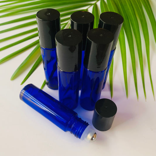 10 ml, Cobalt Blue Glass Roll On Bottle