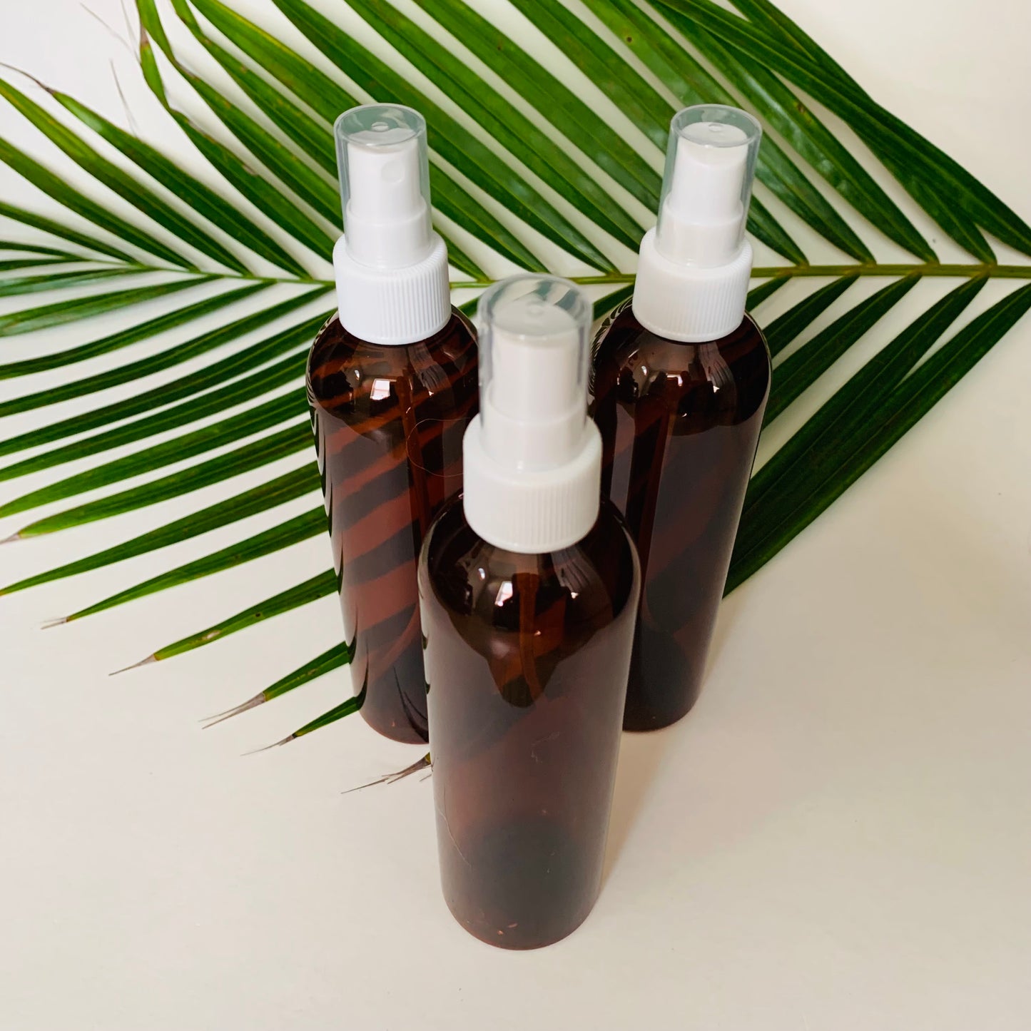 8 oz Amber Plastic Bottle with Fine Mist Sprayer Pump