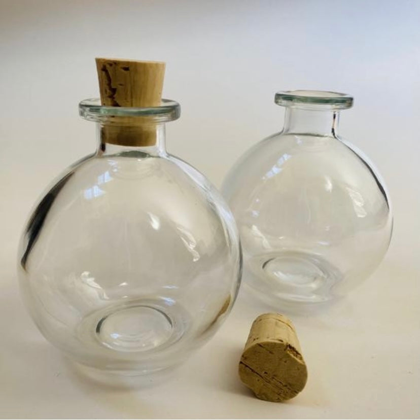 Spherical Glass Potion Bottles with Cork