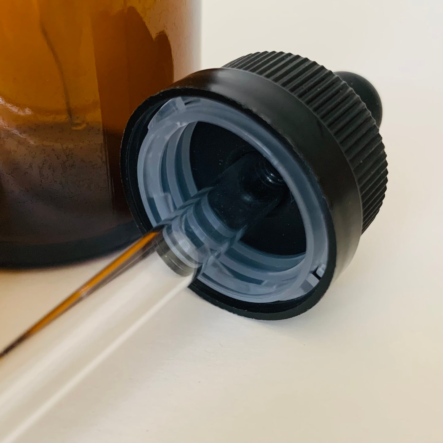4 oz Amber Boston Round Glass Dropper Bottle with Child Resistant Cap and Graduated Glass Dropper