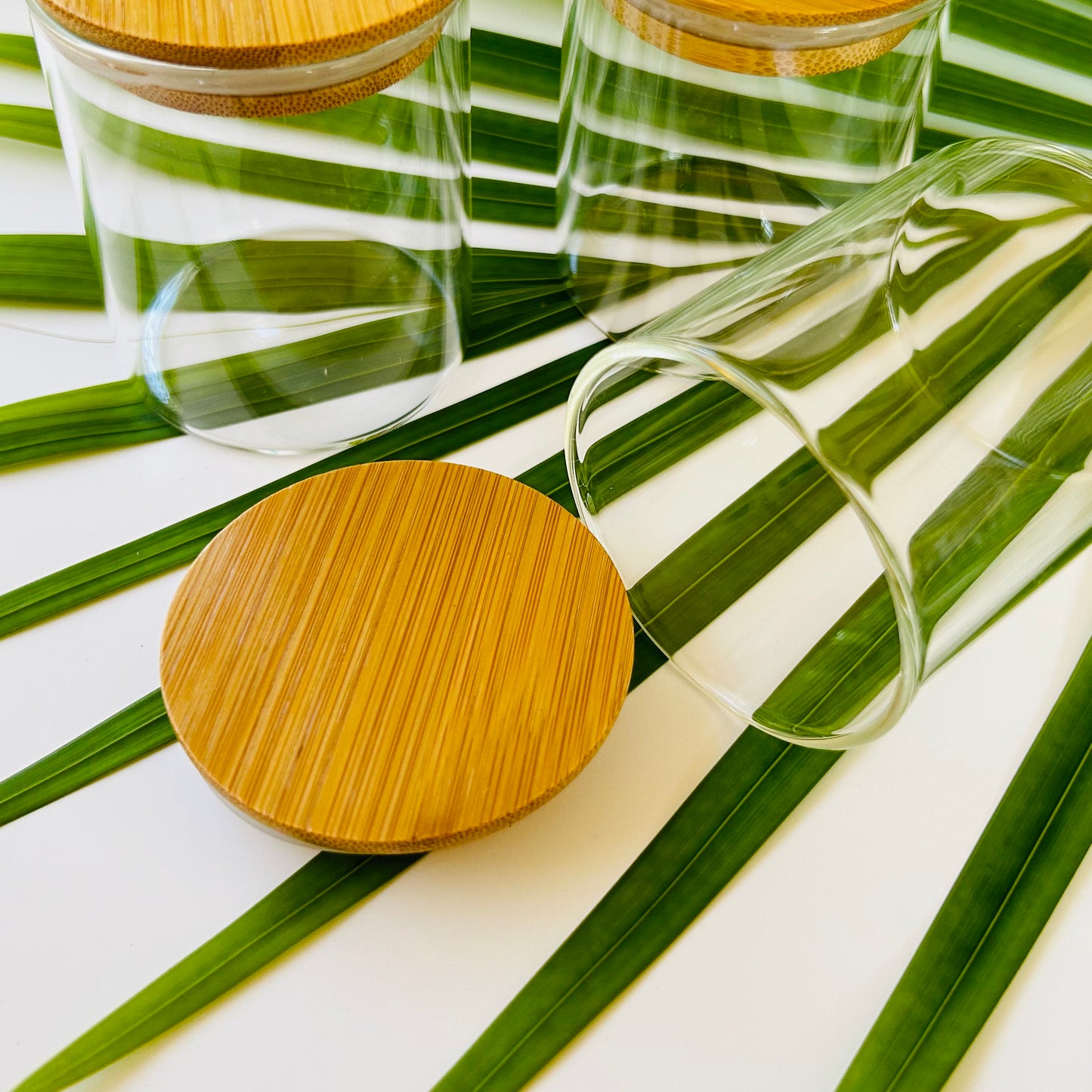 Glass Jar with Bamboo Lid, 4 oz