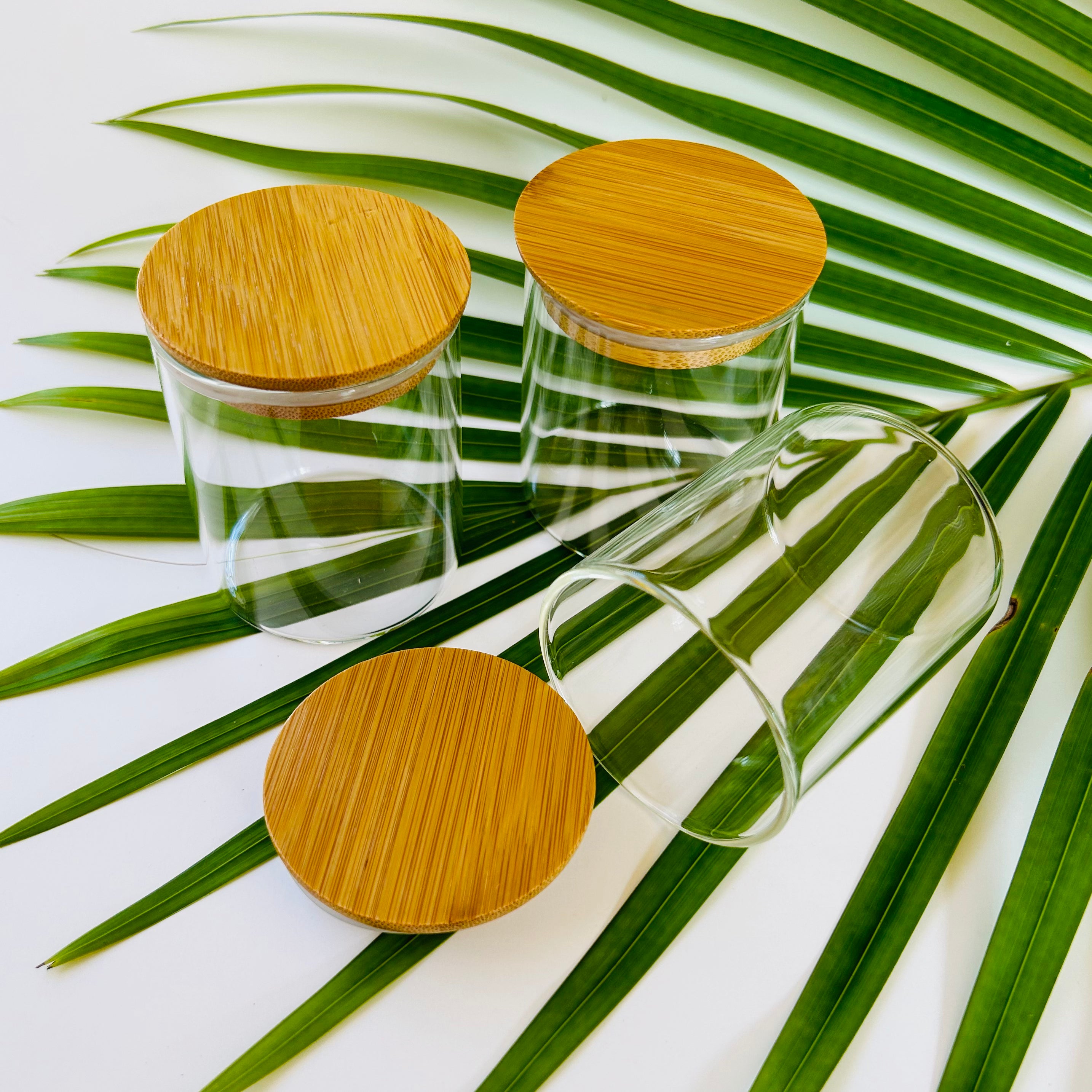 Glass Spice Jar w/ Bamboo Lid - 4 Oz