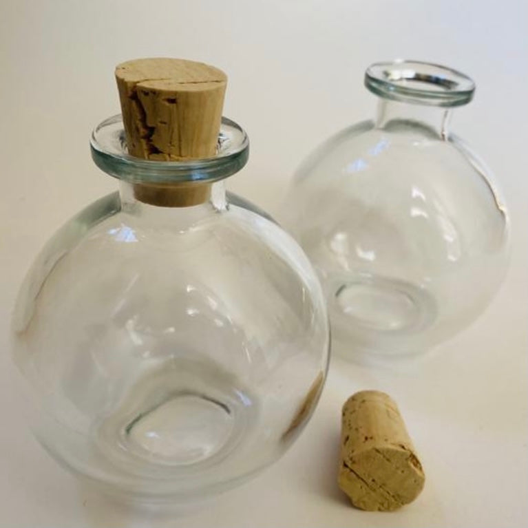 Spherical Glass Potion Bottles with Cork