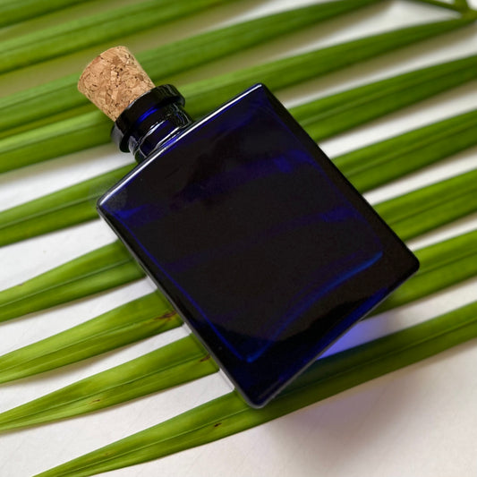 5 oz. Cobalt Blue Rio Glass Bottle with cork stopper