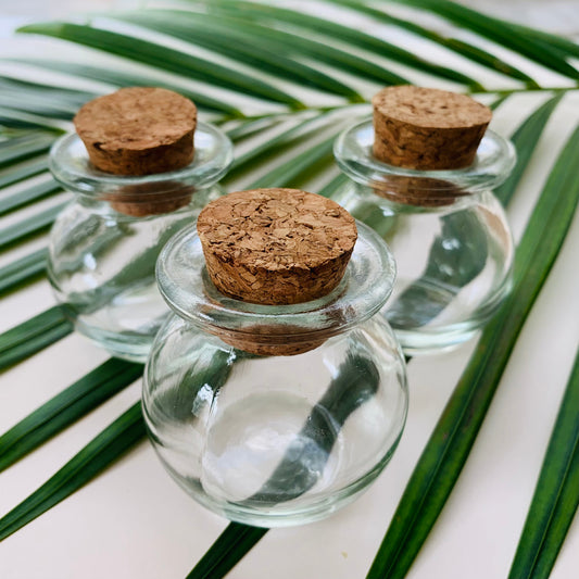 Mini Round Glass Jar with Cork Lid