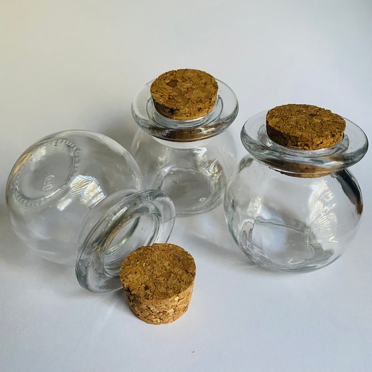 Mini Round Glass Jar with Cork Lid