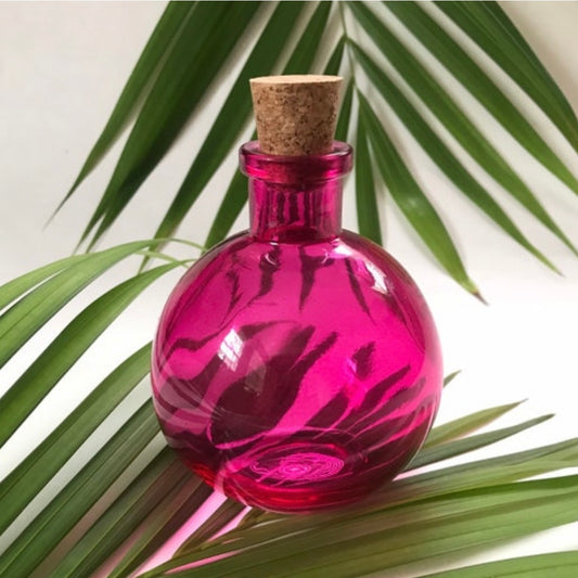 8.5 oz. Spherical Fuchsia Glass Potion Bottle