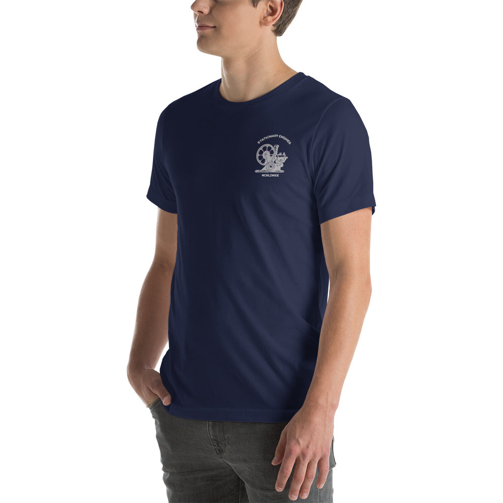Stationary Engines Worldwide Unisex T-Shirt (includes logo on front)