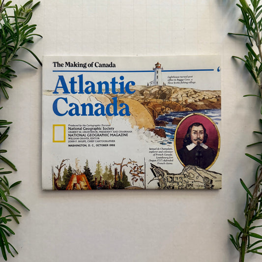 National Geographic Map – “Atlantic Canada” (October 1993) | Vintage Cartographic Supplement