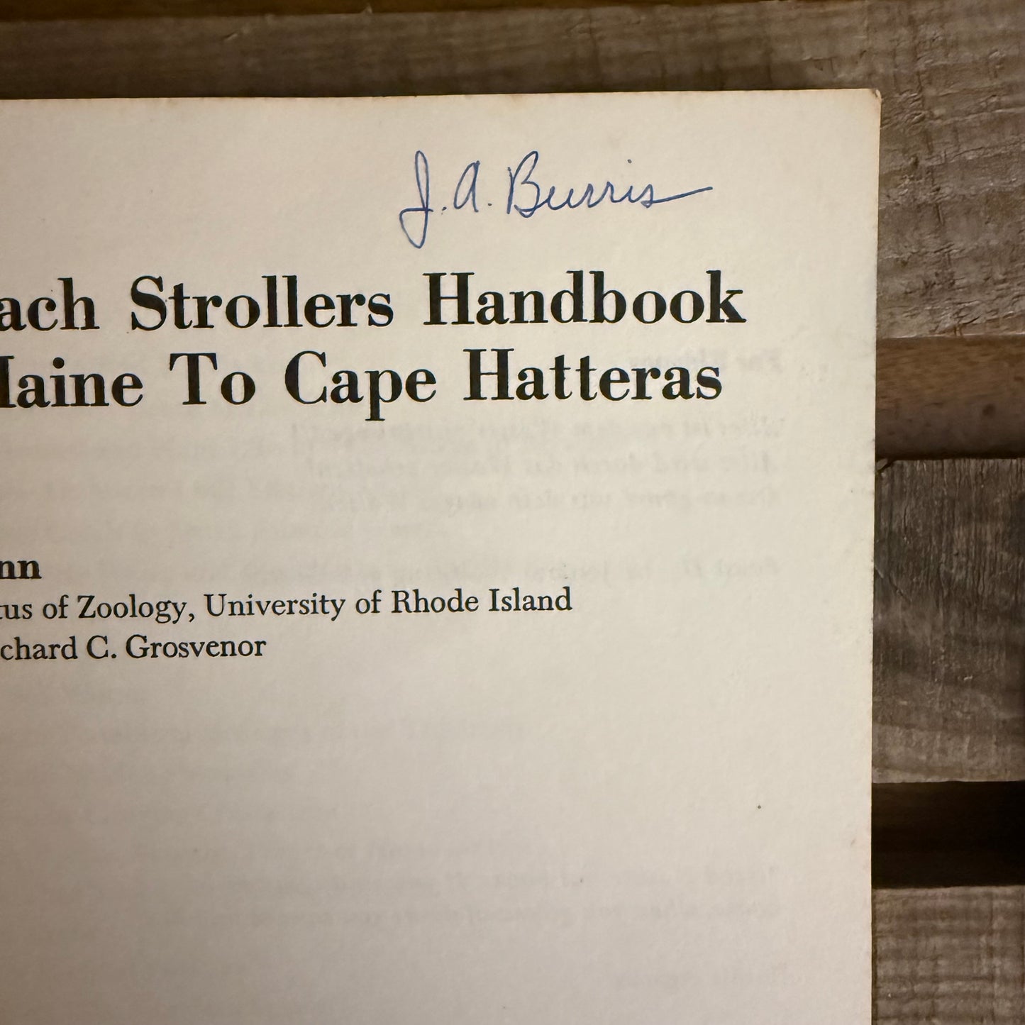 The Handbook for Beach Strollers from Maine to Cape Hatteras