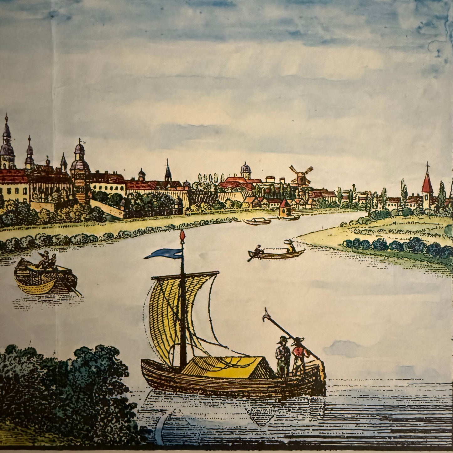 Vintage Color Lithograph “Bonn” — Saxonia Series, Historic City Views (c. 1950s)