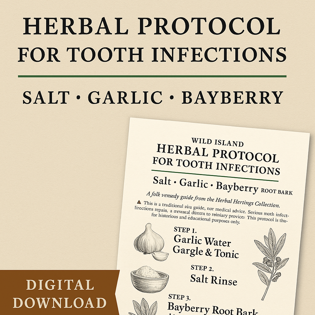 Herbal Protocol for Tooth Infections – “Salt, Garlic, Bayberry” (Digital Download)