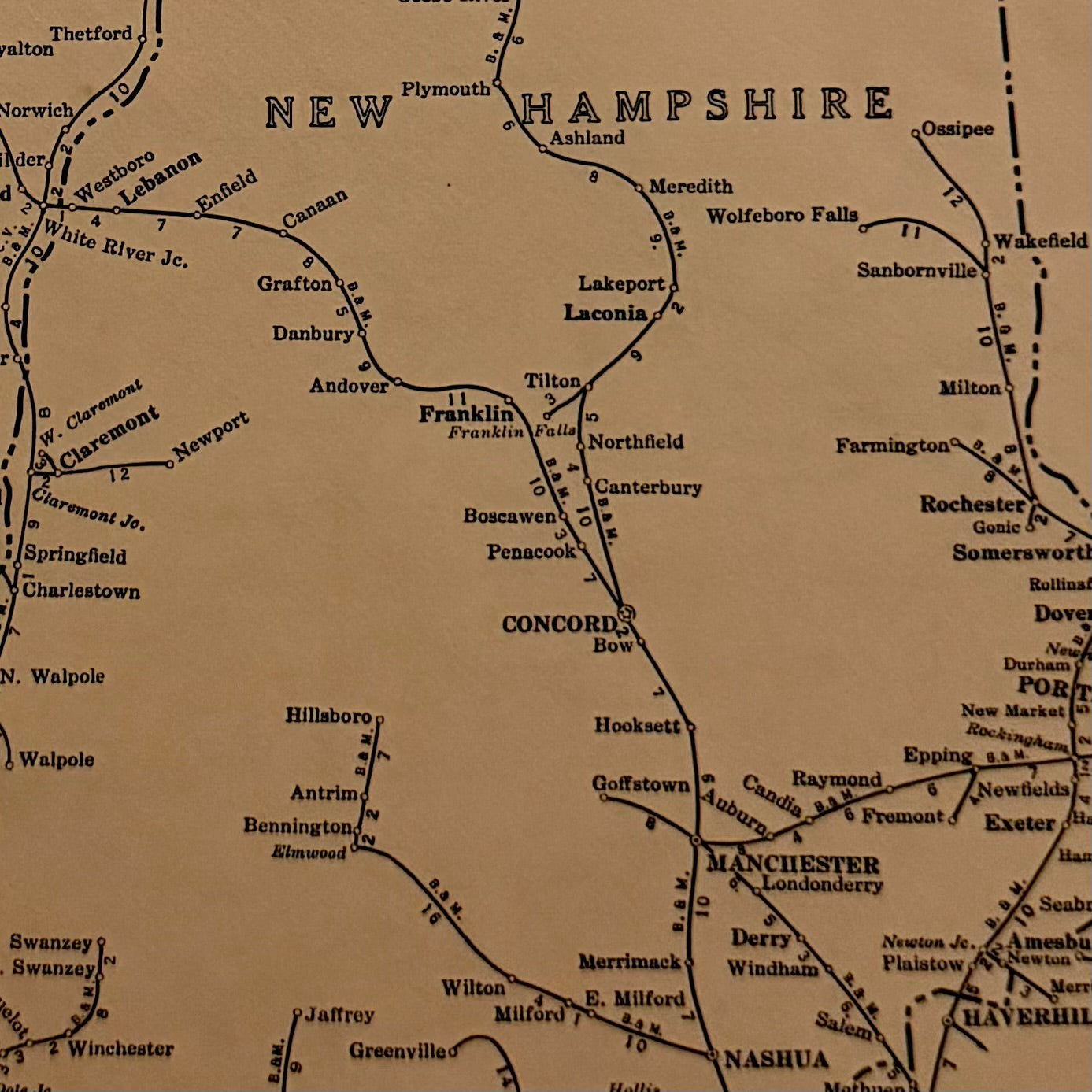 Vintage 1970s Rand McNally Railroad Map – New Jersey/ New Hampshire (Double-Sided) | Historic Train Routes | Frameable Cartography Print