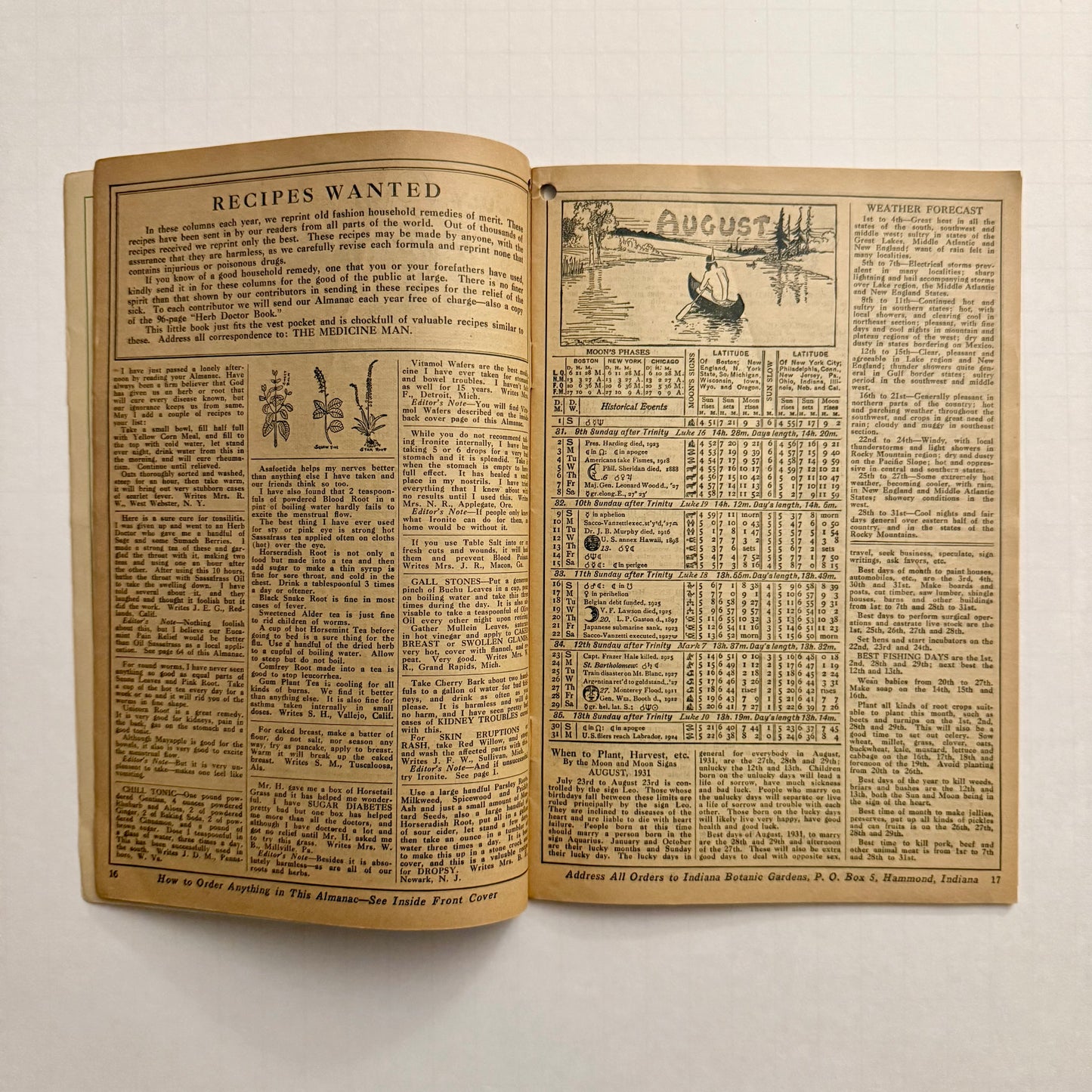 The Herbalist Almanac - 1931 Edition