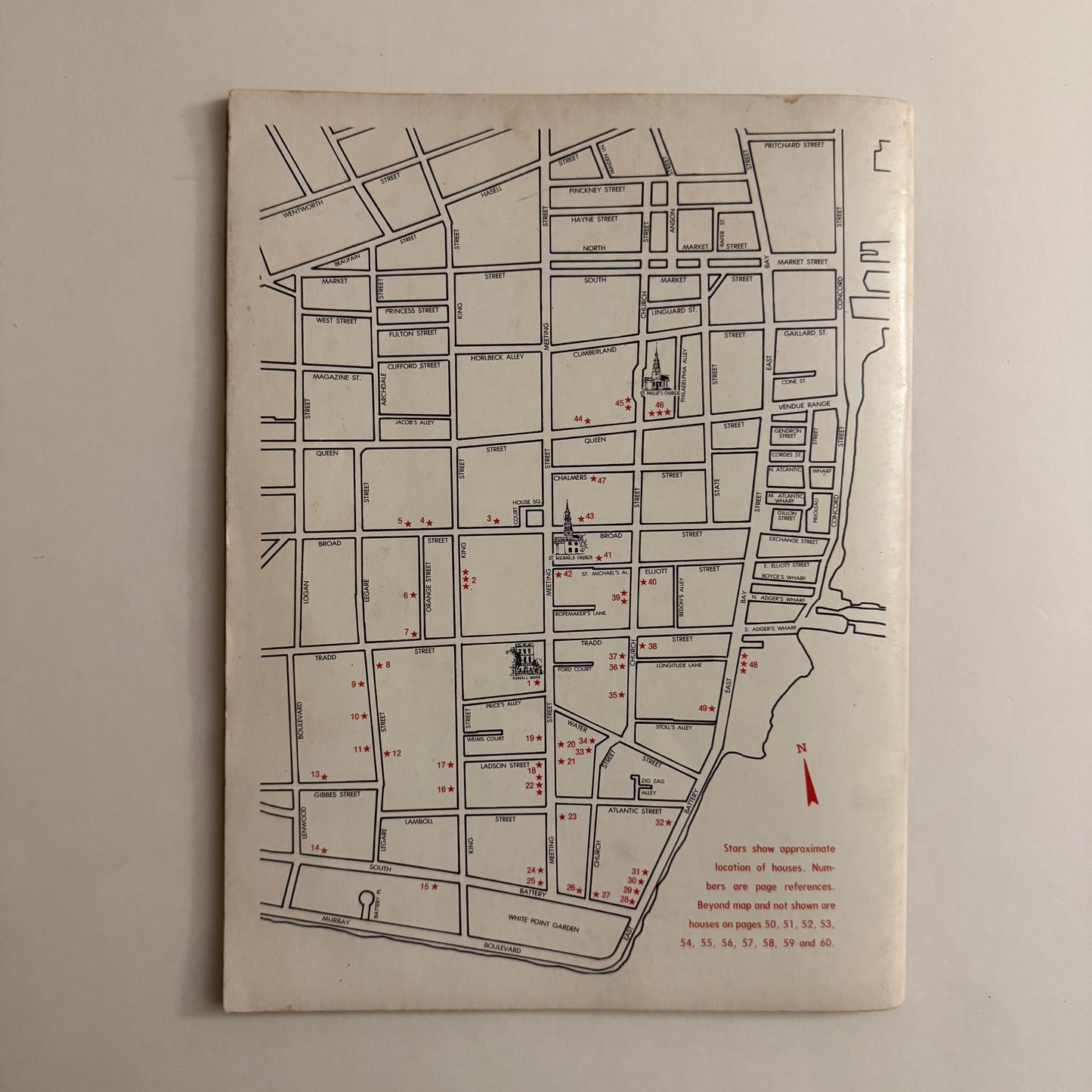 Vintage map of Charleston layout