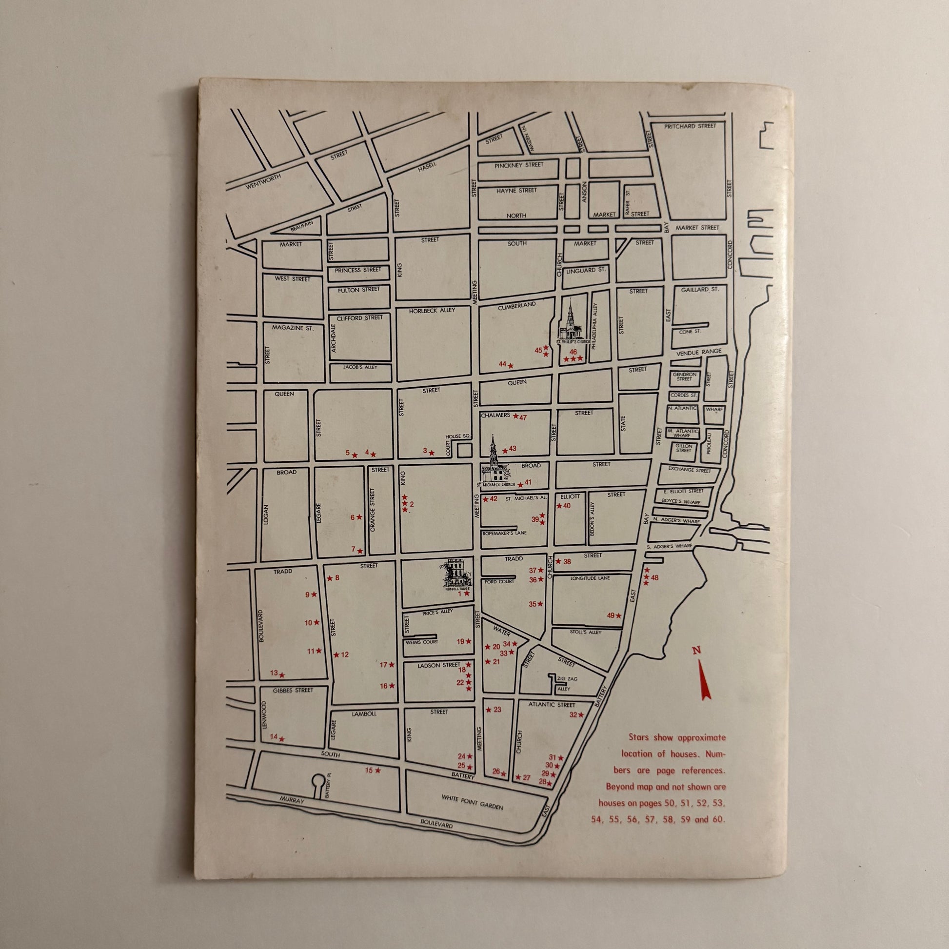 Vintage map of Charleston layout