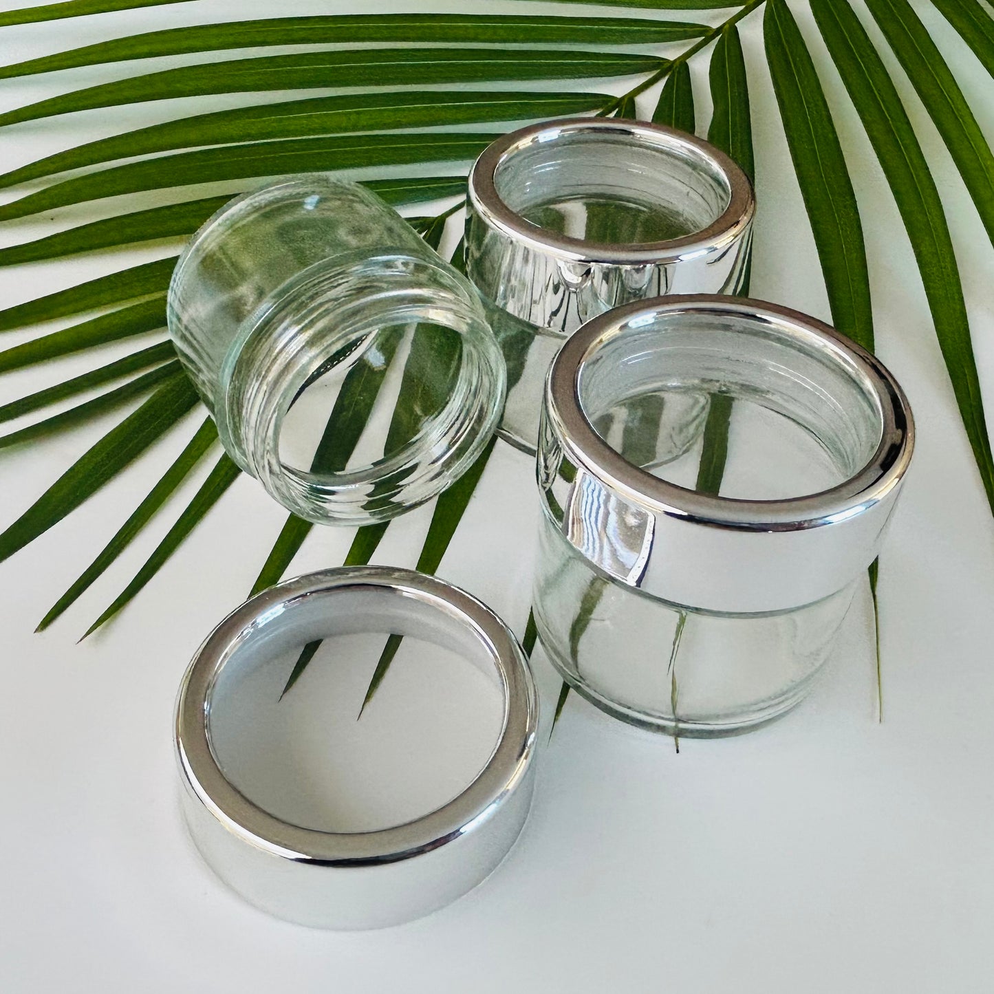 3 oz. Silver Window Lid Glass Jar