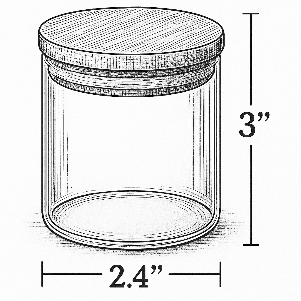 Glass Jar with Bamboo Lid, 4 oz