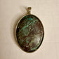 Chrysocolla and Malachite Oval Pendant | Natural Stone Necklace