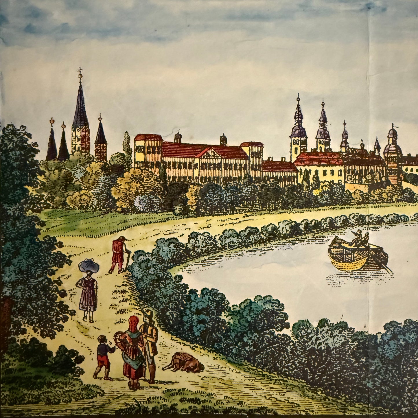 Vintage Color Lithograph “Bonn” — Saxonia Series, Historic City Views (c. 1950s)
