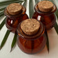 Mini Round Amber Glass Jar with Cork Lid