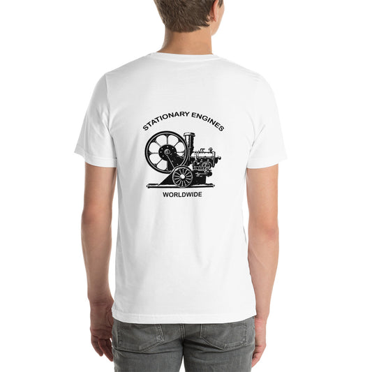 Stationary Engines Worldwide Unisex White T-Shirt (no logo on front)
